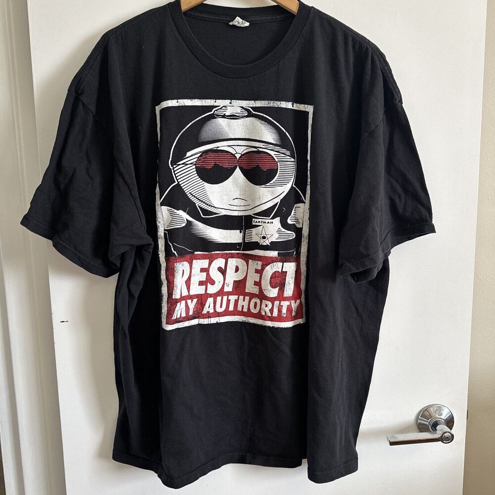 Cartman Respect MY Authority T-Shirt 3XL Black 2012 South Park Official Vtg